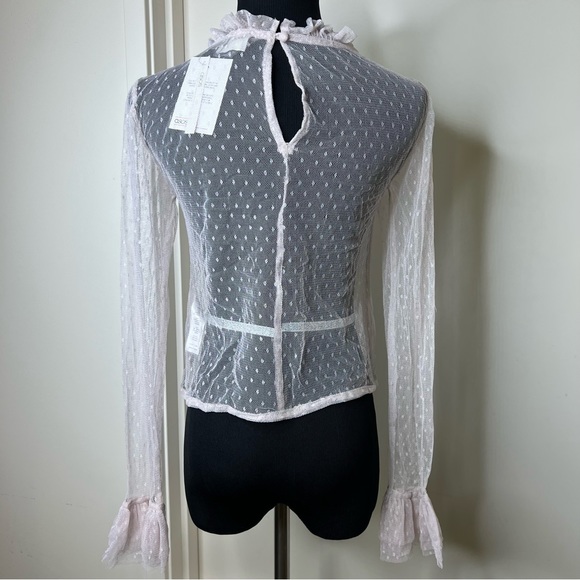 ASOS top in mesh with floral embroidery - size 0 - Picture 5 of 6